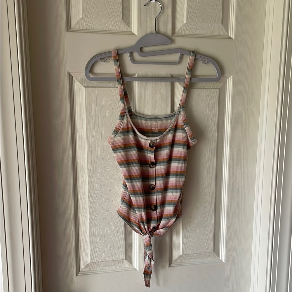 American Eagle Outfitters Red Sleeveless Tie Front Camisole